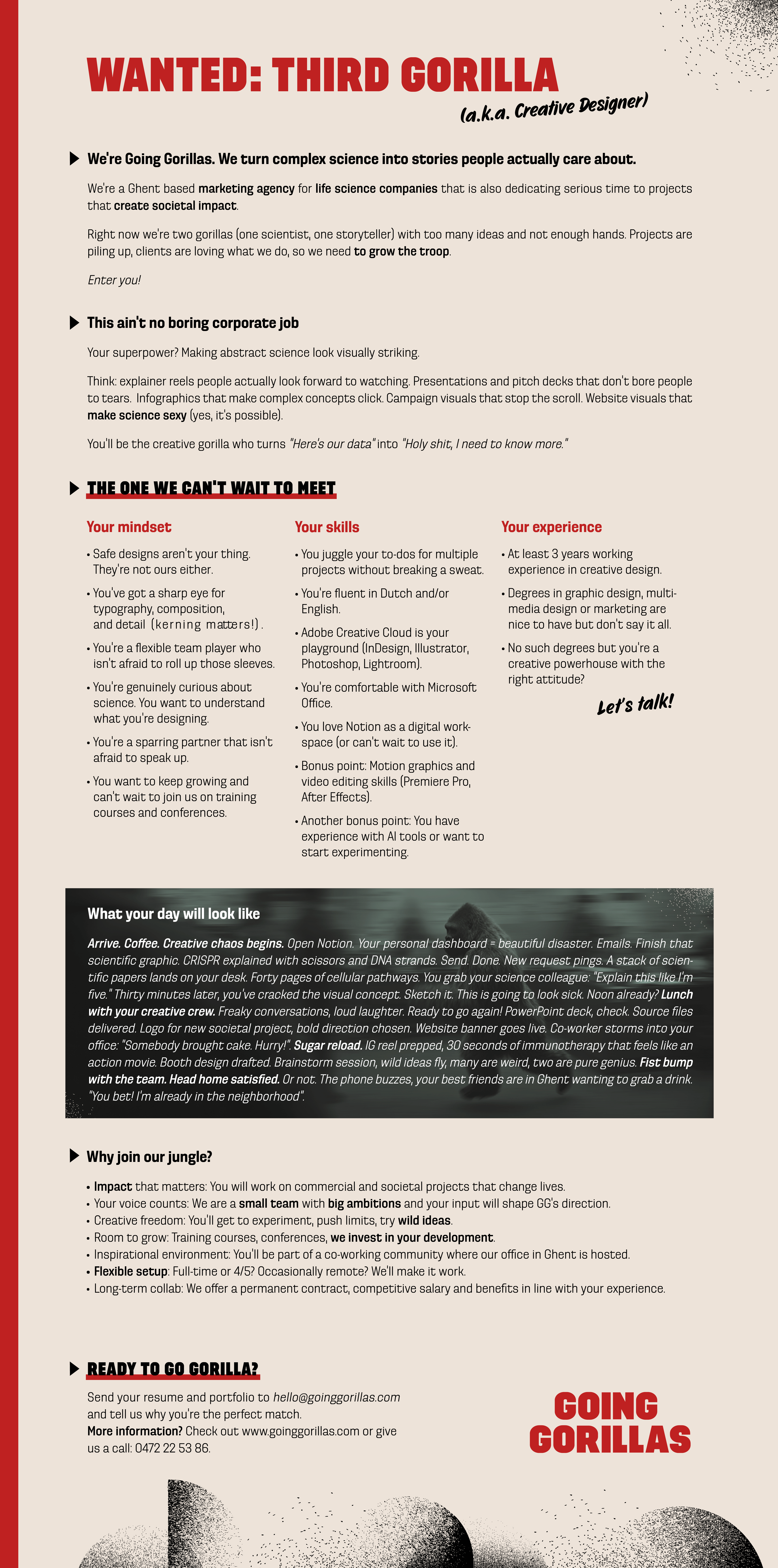 Going Gorillas is hiring a creative designer